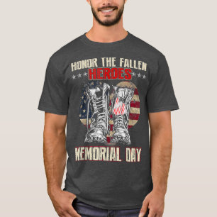 Camiseta Honra O Memorial Fallen Heroes Day Vintage Flag