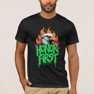 Camiseta Honra Primeira Águia Bald T-Shirt Patriótico EUA