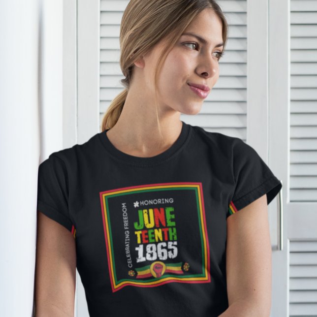 Camiseta Honrando 18 de junho de 1865 - Celebrando a Liberd (Criador carregado)