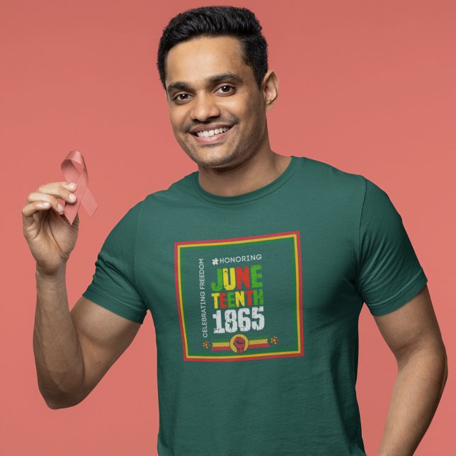 Camiseta Honrando 18 de junho de 1865 - Celebrando a Liberd (Criador carregado)