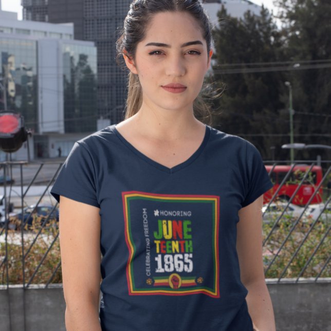 Camiseta Honrando 18 de junho de 1865 - Celebrando a Liberd (Criador carregado)