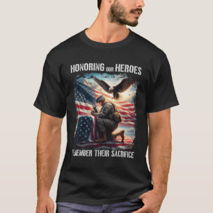 Camiseta Honrando Nossos Heroes Patriótico Veterano 4 de ju