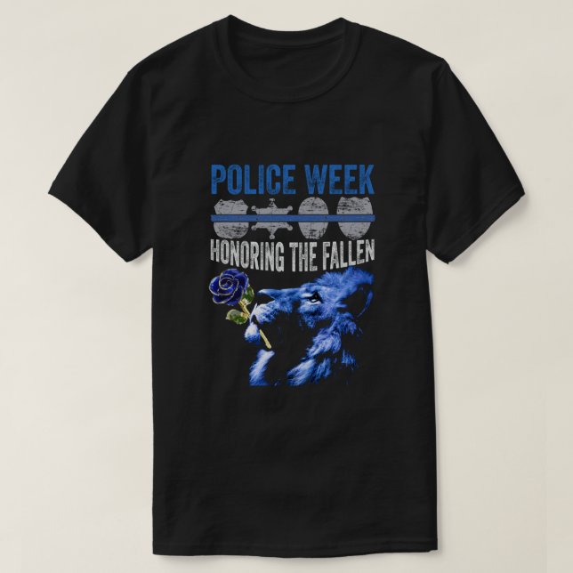 Camiseta Honrando O Memorial Da Semana Nacional Da Polícia (Frente do Design)