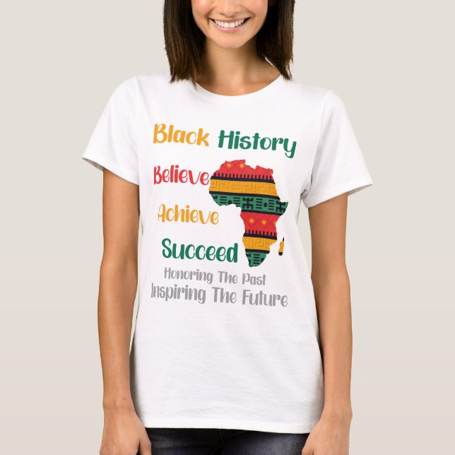 Camiseta Honrando o passado Inspirador Futuro Histórico Neg (Frente)