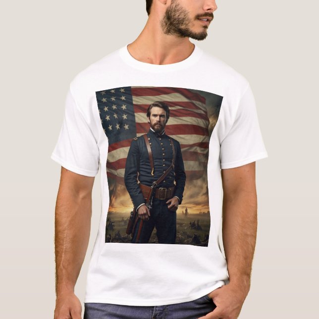 Camiseta Honrando o Valor dos Soldados da Guerra Civil (Frente)