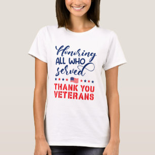 Camiseta Honrando Todos Os Que Serviram A Bandeira Militar