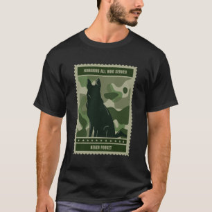 Camiseta Honrando todos os que serviram - Cão Militar