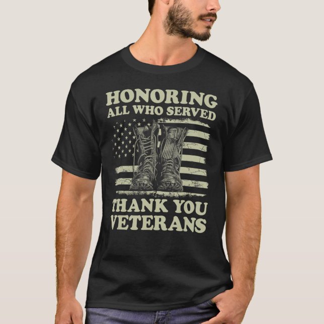Camiseta Honrando Todos Que Serviram Obrigado, American Fla (Frente)