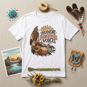 Camiseta Honrar Vozes Indígenas Patrimônio Nativo Americano