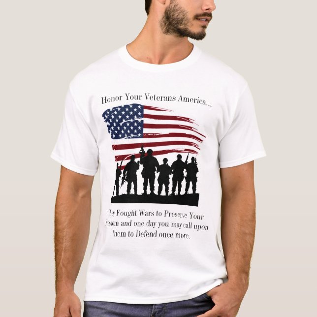 Camiseta honre seus veteranos (Frente)