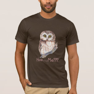 Camiseta "Hoo... Eu? Coruja Chocada com Engraçado Dizendo