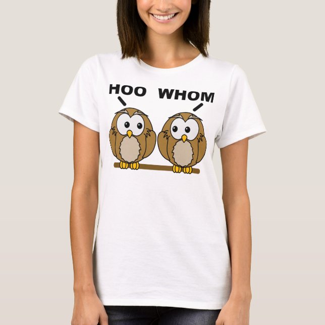 Camiseta Hoo Who Grammar Possui T-Shirt Engraçado (Frente)