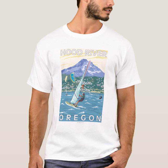 Camiseta Hood River, surfistas de ORWind & pensionistas do (Frente)