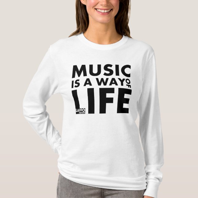 Camiseta Hoodie: A música é um modo de vida (Frente)