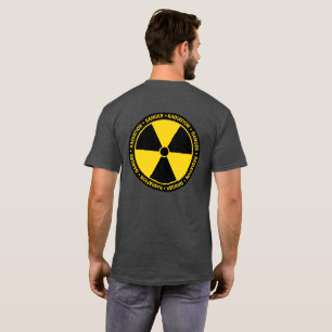 Camiseta Hoodie amarelo do símbolo da radiação (backprint)