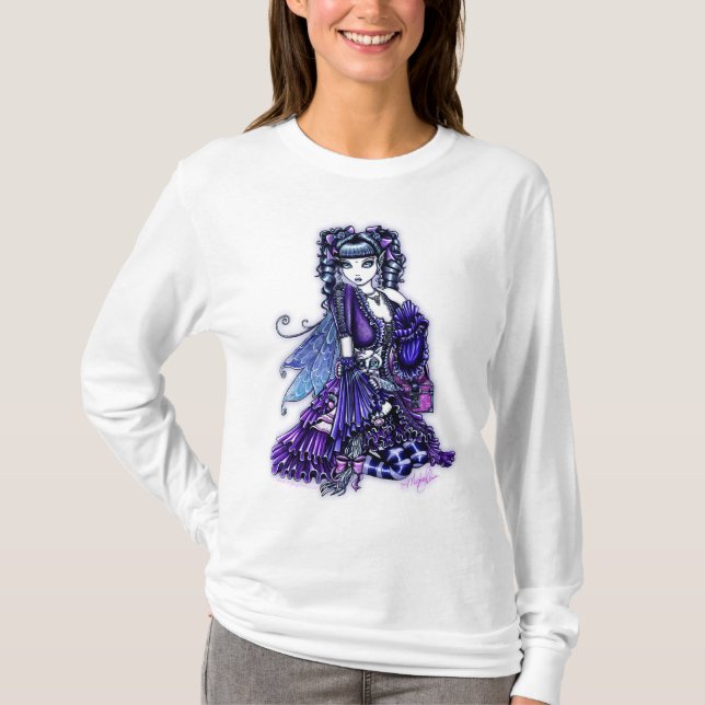 Camiseta Hoodie branco feericamente Ruffled da boneca de (Frente)