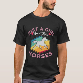 Camiseta Hoodie Cavalo Presente Para Ela Apenas Uma Menina