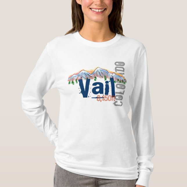 Camiseta Hoodie da elevação de Vail Colorado (Frente)