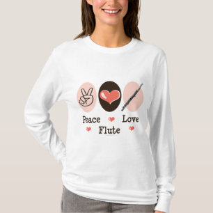 Camiseta Hoodie da flauta do amor da paz