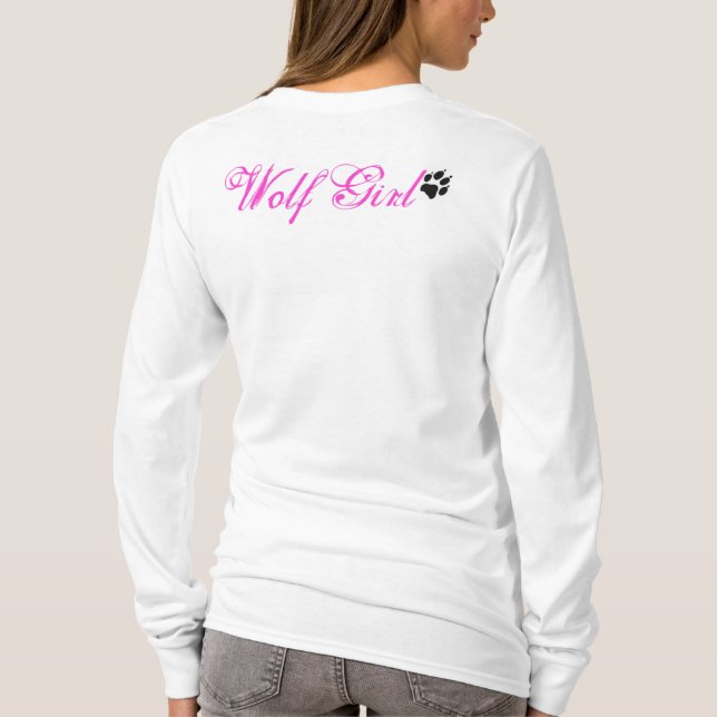 Camiseta Hoodie da menina do lobo (Verso)