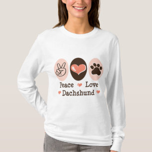 Camiseta Hoodie do Dachshund do amor da paz