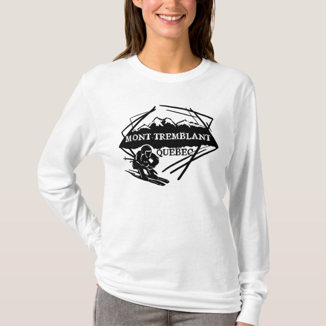 Camiseta Hoodie do esqui de Mont Tremblant Quebeque Canadá (Frente)