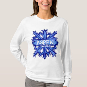 Camiseta Hoodie do floco de neve do inverno de Aspen