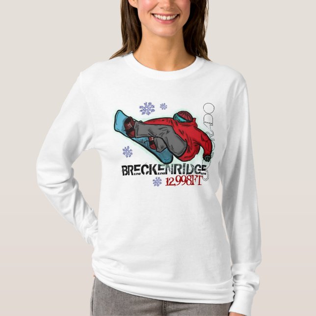 Camiseta Hoodie do snowboard da elevação de Breckenridge (Frente)
