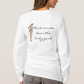 Camiseta hoodie preto do fumo revisado