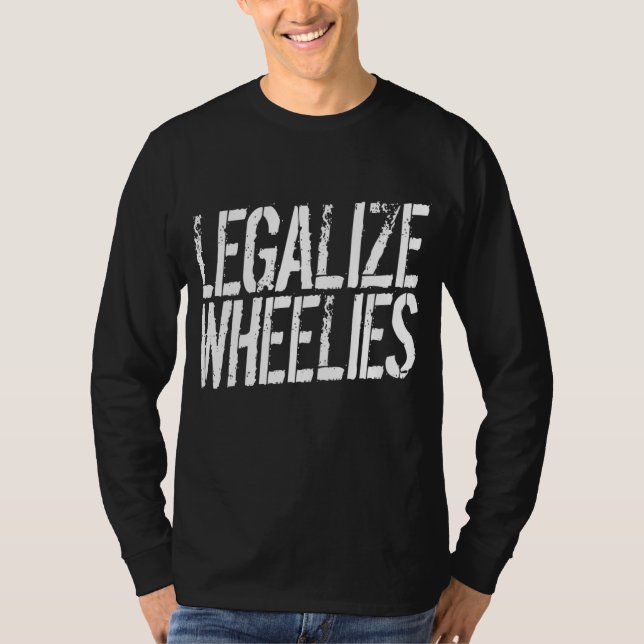 Camiseta Hoodie Stunt Wheelie Motorbike Gift ou Tratar (Frente)