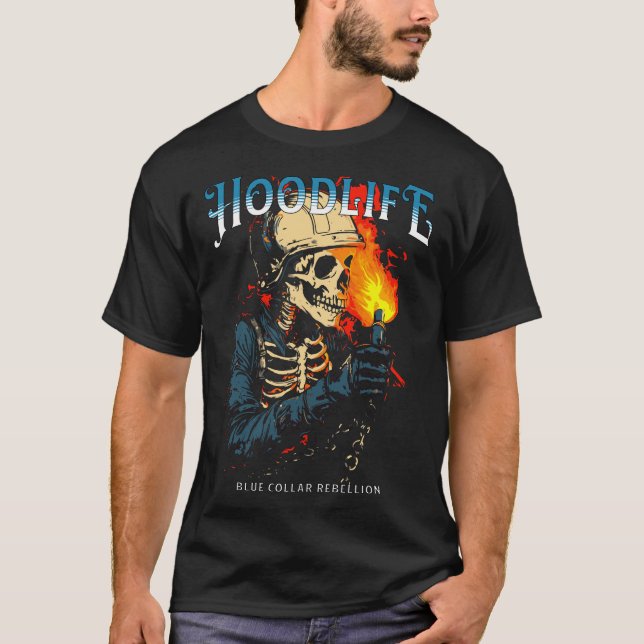 Camiseta HoodLife Skeleton Weleton Art for Welders & Pipeli (Frente)