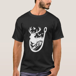 Camiseta Hook Antler Heart Love Pescar Peixes Caçadores Vea