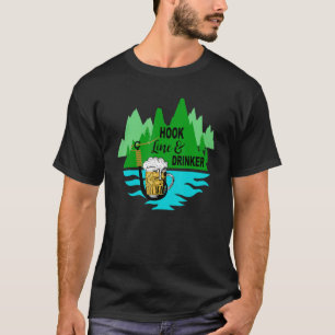 Camiseta Hook Line And Drinker Ama a Pesca