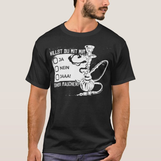 Camiseta Hookah Lovers Quer fumar show pulando mustang (Frente)