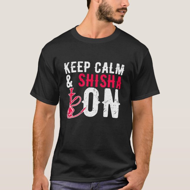 Camiseta Hookah Mantém Calma Shisha Na Tubagem De Água Fuma (Frente)