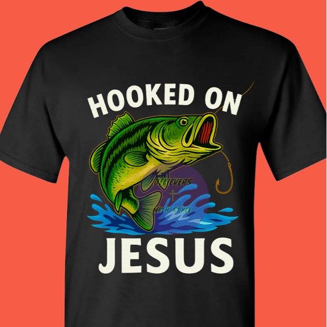 Camiseta Hooked on Jesus - Christian (Criador carregado)