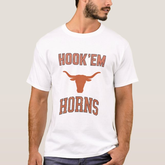 Camiseta Hook'em horns - Texas Bull Head with Longhorns (Frente)