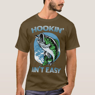 Camiseta Hookin Aint Easy Funny Bass Pesca Prem