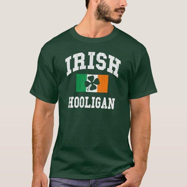 Camiseta Hooligan irlandês design afligido (Frente)