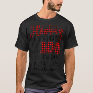 Camiseta Hooray for 100 dias Buffalo Xadrez Pré K Professor