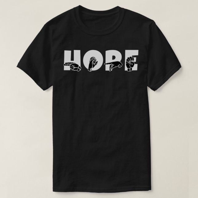 Camiseta HOPE ASL Sign Language Design 5 (Frente do Design)