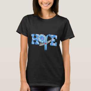 Camiseta Hope Blue Ribbon Sunflower T1d Diabetes Sensibiliz