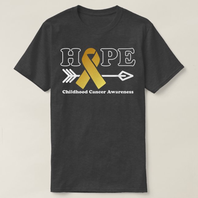 Camiseta Hope - Childhood Cancer Awareness Gold Ribbon  (Frente do Design)