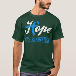 Camiseta Hope Diabetes Sensibilização Fita Diabetes Tipo 1 