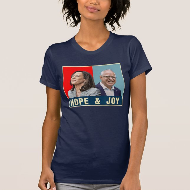 Camiseta Hope E Joy Kamala Harris Tim Walz 2024 (Frente)