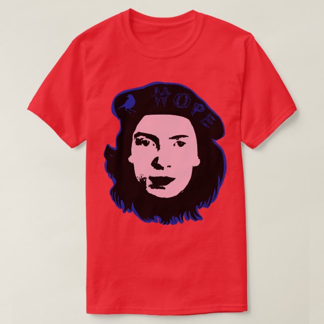 Camiseta HOPE Emily Dickinson Che Guevara art Dark Blue ver (Frente do Design)