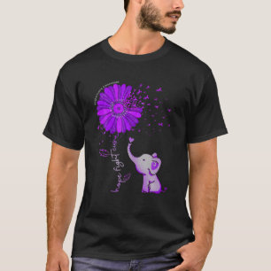 Camiseta Hope Fight Cure Elephant Alzheimer's Awarness Pur