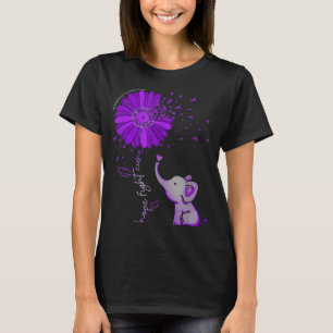 Camiseta Hope Fight Cure Elephant Alzheimer's Purple Ribbon
