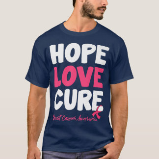 Camiseta Hope Love Cure Breast Cancer Awareness