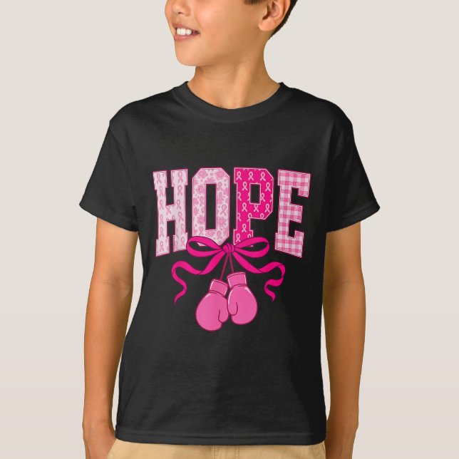 Camiseta Hope Nk Ribbon Boxando Luvas Nk Cancer Awar (Frente)